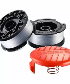 HKLFFJA Bobine De Remplacement à Alimentation Automatique, Compris 2 Paquets Bobines De Remplacement (32,8 Ft 0,065 Pouces) Et Capuchon Compatible Avec Black Et Decker Af-100 (3 Pièces)