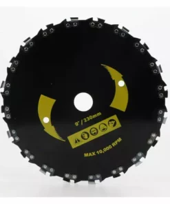 LITZEE Tête De Tondeuse à Gazon Pour Tronçonneuse à Disque, Tête De Tondeuse à Gazon En Acier à 20 Dents De 9 Pouces-le Noir Tête De Débroussailleuse LITZEE