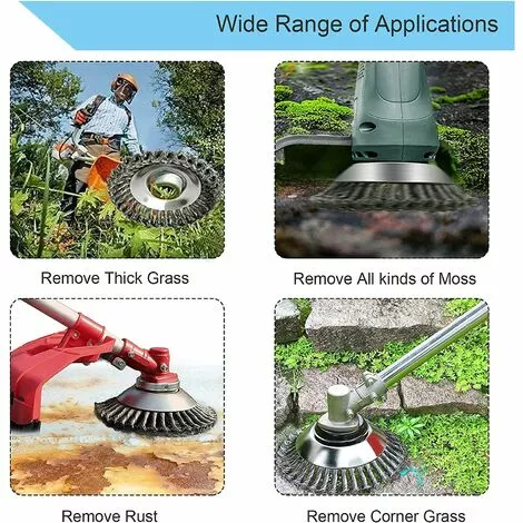 TINOR 8 Pouces/200mm Tête De Débroussailleuse Conique En Fil Acier Massif De Fer Noué Gazon Tête Coupe Brosse Tondeuse Gazon Acier Tête Accessoires De Tondeuse Pour Les Coupe-bordures Tondeuses à Gazon 7 TINOR 8 Pouces/200mm Tête De Débroussailleuse Conique En Fil Acier Massif De Fer Noué Gazon Tête Coupe Brosse Tondeuse Gazon Acier Tête Accessoires De Tondeuse Pour Les Coupe-bordures Tondeuses à Gazon – Image 5