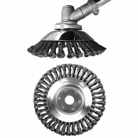 MACARON Tête Brosse Désherbage, Brosse De Roue De Fil D'acier Universel Métal Fixation De Débroussailleuse 25,4MM X 200MM(8 Pouces)LO-Ron 5 MACARON Tête Brosse Désherbage, Brosse De Roue De Fil D'acier Universel Métal Fixation De Débroussailleuse 25,4MM X 200MM(8 Pouces)LO-Ron – Image 3