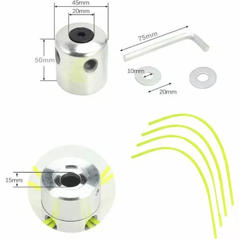 TANABATA Tête De Coupe-herbe En Aluminium Tête De Débroussailleuse Universelle Tête De Coupe Bobine Avec 4 Nylon Ligne Coupe Bordure Tête Double Fil Bobine Pour Débroussailleuse à Gazon Et Brosse Cutter 4 TANABATA Tête De Coupe-herbe En Aluminium Tête De Débroussailleuse Universelle Tête De Coupe Bobine Avec 4 Nylon Ligne Coupe Bordure Tête Double Fil Bobine Pour Débroussailleuse à Gazon Et Brosse Cutter – Image 2