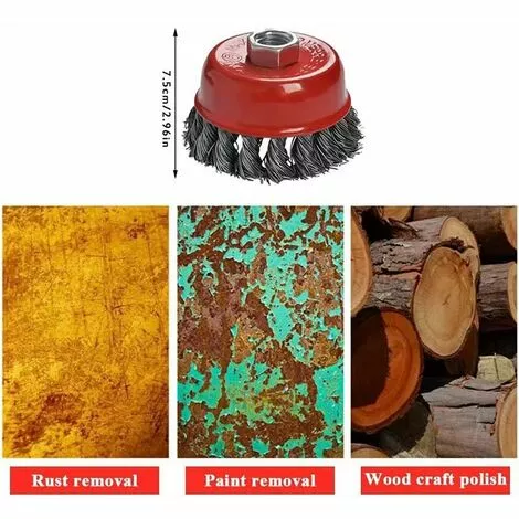 STARLIGHT Tête Brosse Désherbage, SL.GT Pour Débroussailleuse, Plateau Désherbage En Fil D'acier Universel(75MM) 4 STARLIGHT Tête Brosse Désherbage, SL.GT Pour Débroussailleuse, Plateau Désherbage En Fil D'acier Universel(75MM) – Image 2