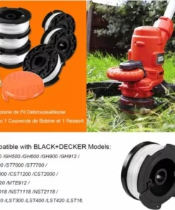 FONTAINEBLEAU Fonepro Bobine Fil Coupe Bordure Pour Black Et Decker Coupe-Bordures, 6 Bobine De Fil Debroussailleuse Avec 1 Couvercle De Bobine Et 1 Ressort -Débroussailleuse Soldes Magasin 58462871 3