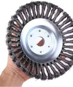 AOUGO Brosse De Débroussailleuse à Gazon, Tête De Coupe Filaire De 15,2 Cm Avec Roue En Fil D'acier Solide, Brosse Ronde En Métal Pour Mauvaises Herbes -Débroussailleuse Soldes Magasin 58573676 3