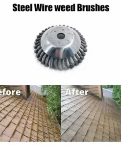 AOUGO Brosse De Débroussailleuse à Gazon, Tête De Coupe Filaire De 15,2 Cm Avec Roue En Fil D'acier Solide, Brosse Ronde En Métal Pour Mauvaises Herbes -Débroussailleuse Soldes Magasin 58573676 4