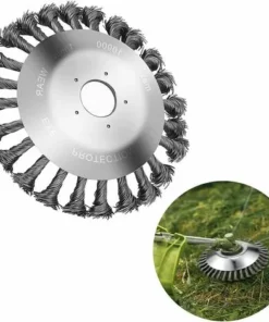 AOUGO Weed Head Brosse à Désherbage En Fil D'acier 6 Pouces Brosse Rotative Disque De Brosse Pour Outils De Pelouse Jardin Agriculture - Remplacement Pour La Tonte