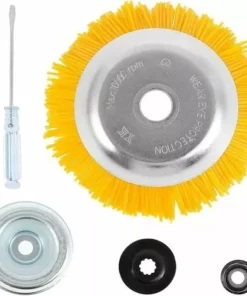 AOUGO Brosse à Mauvaises Herbes En Nylon - Brosse Ronde Universelle Pour Débroussailleuse - Outils De Jardin Durables - 200 Mm X 25,4 Mm