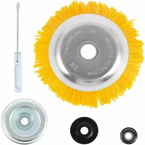 AOUGO Brosse à Mauvaises Herbes En Nylon - Brosse Ronde Universelle Pour Débroussailleuse - Outils De Jardin Durables - 200 Mm X 25,4 Mm 3 AOUGO Brosse à Mauvaises Herbes En Nylon - Brosse Ronde Universelle Pour Débroussailleuse - Outils De Jardin Durables - 200 Mm X 25,4 Mm