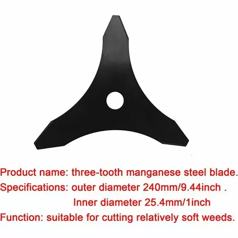 AOUGO Lame De Débroussailleuse De Rechange Compatible Avec Les Lames De Débroussailleuse En Acier à 3 Dents Strimmer 10" 4 AOUGO Lame De Débroussailleuse De Rechange Compatible Avec Les Lames De Débroussailleuse En Acier à 3 Dents Strimmer 10" – Image 2