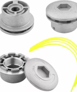 AOUGO Tête De Débroussailleuse En Fil D'aluminium, Accessoire De Débroussailleuse Universel Avec 4 Lignes Pour Tondeuse à Gazon, 72 X 44,5 Mm -Débroussailleuse Soldes Magasin 58576013 4