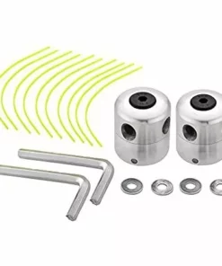 AOUGO Lot De 2 Têtes De Débroussailleuse Universelles En Aluminium Double Tête De Ligne En Nylon Bobine De Ligne Accessoire De Débroussailleuse
