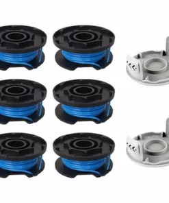 FVBJD 8 Pièces Bobine De Rechange Pour Débroussailleuse,Compatible Avec Ryobi One + AC14RL3A-18V 24V 40V,Coupe-fil Sans Fil Line 11ft,6 Bobines + 2 Capuchons De Coupe