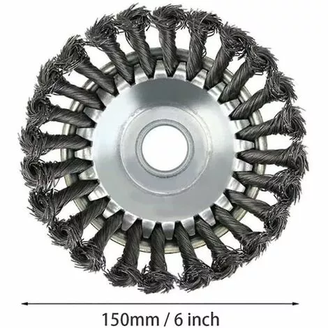 AOUGO Brosse De Débroussailleuse à Gazon, 6 Pouce Tête De Tondeuse à Fil Avec Roue En Fil D'acier Solide, Brosse à Désherber Ronde En Métal 4 AOUGO Brosse De Débroussailleuse à Gazon, 6 Pouce Tête De Tondeuse à Fil Avec Roue En Fil D'acier Solide, Brosse à Désherber Ronde En Métal – Image 2
