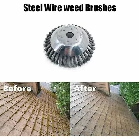 AOUGO Brosse De Débroussailleuse à Gazon, 6 Pouce Tête De Tondeuse à Fil Avec Roue En Fil D'acier Solide, Brosse à Désherber Ronde En Métal 6 AOUGO Brosse De Débroussailleuse à Gazon, 6 Pouce Tête De Tondeuse à Fil Avec Roue En Fil D'acier Solide, Brosse à Désherber Ronde En Métal – Image 4
