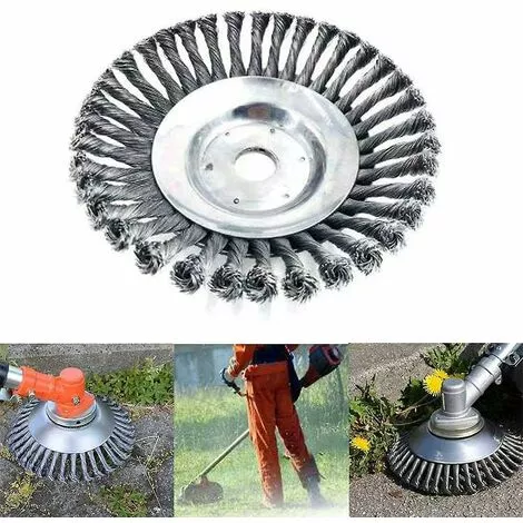 AOUGO Brosse De Débroussailleuse à Gazon, 6 Pouce Tête De Tondeuse à Fil Avec Roue En Fil D'acier Solide, Brosse à Désherber Ronde En Métal 7 AOUGO Brosse De Débroussailleuse à Gazon, 6 Pouce Tête De Tondeuse à Fil Avec Roue En Fil D'acier Solide, Brosse à Désherber Ronde En Métal – Image 5