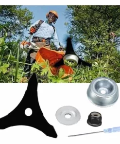 12"x 3T Lame De Débroussailleuse Avec Kit D'entretien D'accessoire D'adaptateur De Lame De Tondeuse à Gazon De Machine De Jardinage Pour Mauvaises Herbes Fraîches Et Tondeuse. GrooFoo -Débroussailleuse Soldes Magasin 58846289 3