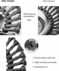 HIASDFLS Brosse À Mauvaises Herbes Pour Débroussailleuse 200 X 25,4 Mm, Brosse De Tondeuse À Gazon,​Tete De Coupe Mauvaises Herbes -Débroussailleuse Soldes Magasin 59008290 3
