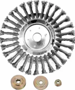 DKSFJKL 6 Pouces Brosse De Désherbage Rotative Pour Extérieur Avec Nœud Torsadé En Acier Pour Roue 25,4 Mm X 150 Mm Coupe Universelle