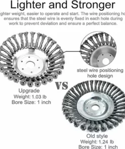 DKSFJKL 6 Pouces Brosse De Désherbage Rotative Pour Extérieur Avec Nœud Torsadé En Acier Pour Roue 25,4 Mm X 150 Mm Coupe Universelle -Débroussailleuse Soldes Magasin 59158446 4
