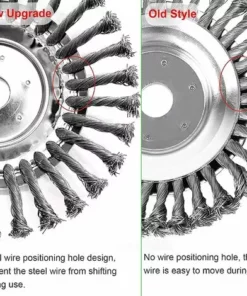 DKSFJKL 6 Pouces Brosse De Désherbage Rotative Pour Extérieur Avec Nœud Torsadé En Acier Pour Roue 25,4 Mm X 150 Mm Coupe Universelle -Débroussailleuse Soldes Magasin 59158446 5