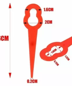 QERSTA 100 Pièces Lames De Coupe En Plastique, 76mm Lames De Tondeuse à Gazon Coupe-Herbe Pour Trim Lawn Garden Plant (Rouge) -Débroussailleuse Soldes Magasin 59161899 4