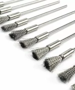 CATHERINE 10 Pcs En Acier Inoxydable Fil En Acier Nettoyage Fine Brosse Fil Brosse Stylo Enlèvement De La Peinture Compétences Rouillé Polissage Outil Rotatif Accessoires 3mm -Débroussailleuse Soldes Magasin 59472041 5