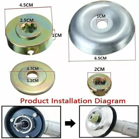 CHANCEY Lot De 4 Lame De Boîte De Vitesse En Métal Écrou Kit De Fixation D'écrou Universel M10 Pour Tête De Débroussailleuse Housse De Remplacement Pour Tondeuse à Gazon Tondeuse Brosse Cutter,SEMAket 4 CHANCEY Lot De 4 Lame De Boîte De Vitesse En Métal Écrou Kit De Fixation D'écrou Universel M10 Pour Tête De Débroussailleuse Housse De Remplacement Pour Tondeuse à Gazon Tondeuse Brosse Cutter,SEMAket – Image 2