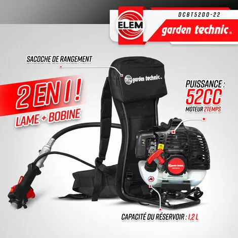 ELEM GARDEN TECHNIC Débroussailleuse Thermique Dorsale 52CC - Lame + Fils - Elem Garden 4 ELEM GARDEN TECHNIC Débroussailleuse Thermique Dorsale 52CC - Lame + Fils - Elem Garden – Image 2