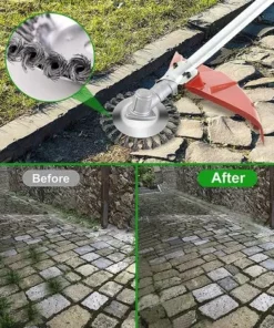 FLYME Tête De Désherbage Fil D'acier, Brosse Anti-Mauvaises Herbes，6 Pouce Brosse Rotative Disque De Pinceau à Roue Pour Outils De Pelouse Jardin Agriculture - Rechange Pour Tonte -Débroussailleuse Soldes Magasin 59713229 5