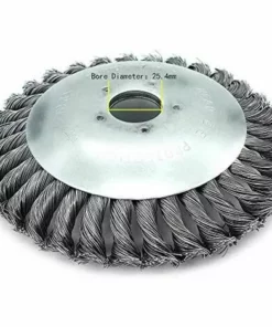 IRISFR Tête De Débroussailleuse, Brosse De Roue En Fil D'acier Nouée De Rechange Pour Coupe-herbe, Plateau De Désherbage Pour Zone Envahie, Herbe Dans Les Coins, Mousse, Jardin, Pelouse - Diamètre D'alésage 25,4 Mm (20 Cm),Lilaris -Débroussailleuse Soldes Magasin 59804540 4