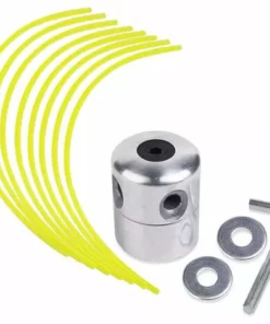 LangRay Tête De Ligne En Aluminium Tête De Tondeuse Tête De Tondeuse à Gazon Bobine Ligne En Nylon Pour Kit De Coupe-Herbe Débroussailleuse à Essence Avec 1 Tête De Ligne + 8 Lignes