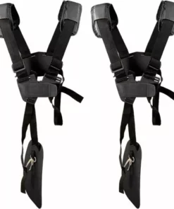 LangRay Lot De 2 Sangles D'épaule Réglables Pour Tondeuse à Gazon Avec Ceinture En Nylon Durable Pour Jardinage Ou Débroussailleuse Pour Débroussailleuse KM, STIHL FS (Noir)