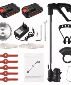 HAPPYSHOPPING Tondeuse à Gazon électrique Pliable Et Rétractable Tondeuse à Gazon Manuelle Au Lithium-ion Batterie Lithium 24V 7500mAh Noir Euro Standard Deux Batteries Et Une Charge -Débroussailleuse Soldes Magasin 59977019 4