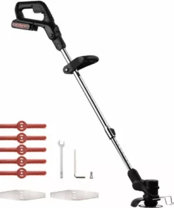 HAPPYSHOPPING Tondeuse à Gazon électrique Pliable Et Rétractable Tondeuse à Gazon Manuelle Au Lithium-ion Batterie Li-ion 24V 7500mAh Noir Euro Spec Une Batterie Une Charge