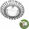 TRIOMPHE Tête De Désherbage Fil D'Acier,Débroussailleuse,Brosse Anti-Mauvaises Herbes,Tête De Coupe-Herbe,Brosse Rotative Disque De Pinceau à Roue,Tondeuse à Gazon Tête De Rechange Pour Coupe (8in/200mm)T-Audace