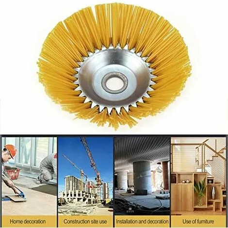TRIOMPHE Tête Brosse Débroussailleuse Universelle. Brosse Désherbage Gazon Mauvaises Herbes En Nylon 200 X 25,4 Mm Jaune,T-Audace 4 TRIOMPHE Tête Brosse Débroussailleuse Universelle. Brosse Désherbage Gazon Mauvaises Herbes En Nylon 200 X 25,4 Mm Jaune,T-Audace – Image 2