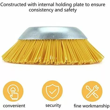 TRIOMPHE Tête Brosse Débroussailleuse Universelle. Brosse Désherbage Gazon Mauvaises Herbes En Nylon 200 X 25,4 Mm Jaune,T-Audace 5 TRIOMPHE Tête Brosse Débroussailleuse Universelle. Brosse Désherbage Gazon Mauvaises Herbes En Nylon 200 X 25,4 Mm Jaune,T-Audace – Image 3