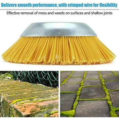 TRIOMPHE Tête Brosse Débroussailleuse Universelle. Brosse Désherbage Gazon Mauvaises Herbes En Nylon 200 X 25,4 Mm Jaune,T-Audace 6 TRIOMPHE Tête Brosse Débroussailleuse Universelle. Brosse Désherbage Gazon Mauvaises Herbes En Nylon 200 X 25,4 Mm Jaune,T-Audace – Image 4