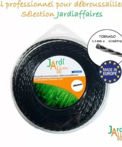 JARDIAFFAIRES Fil Pour Débroussailleuse Professionnel Torsade 3.3mm X 62 Mètres -Débroussailleuse Soldes Magasin 59988420 3
