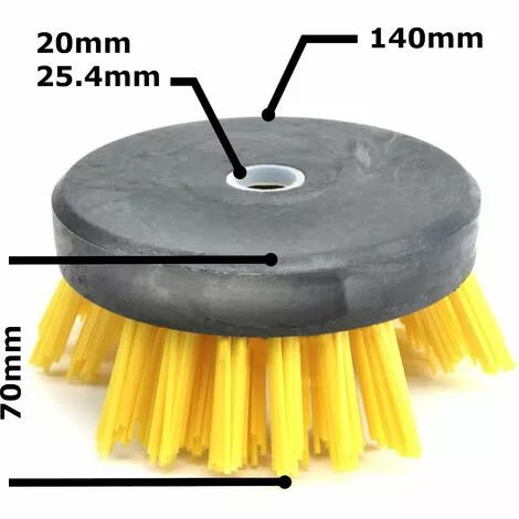 CYCLINGCOLORS Tête Brosse Débroussailleuse Universelle Nylon 140mm Diamètre Axe 20 Ou 25,4mm Bordure Sol Caniveau Pavé Trottoir Tour De Piscine 4 CYCLINGCOLORS Tête Brosse Débroussailleuse Universelle Nylon 140mm Diamètre Axe 20 Ou 25,4mm Bordure Sol Caniveau Pavé Trottoir Tour De Piscine – Image 2