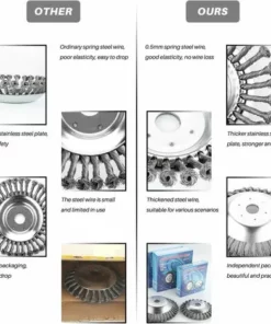 FR-LIFE Brosse De Débroussailleuse à Gazon,BR-Vie 150x25.4mm Brosse à Désherber Ronde Pour éliminer Les Mauvaises Herbes, Tête Brosse Rotative Avec Roue En Fil D'acier Massif Pour Jardin Agriculture(6 Pouce) -Débroussailleuse Soldes Magasin 60186622 3