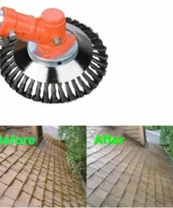 FR-LIFE Brosse De Débroussailleuse à Gazon,BR-Vie 200x25.4mm Brosse à Désherber Ronde Pour éliminer Les Mauvaises Herbes, Tête Brosse Rotative Avec Roue En Fil D'acier Massif Pour Jardin Agriculture(8 Pouce) -Débroussailleuse Soldes Magasin 60186625 3