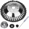 DECKON 8'' Kit De Brosse De Débroussailleuse à Gazon, 200x25,4mm Brosse à Désherber Ronde Pour éliminer Les Mauvaises Herbes, Tête Brosse Avec Roue En Fil D'acier Massif Pour Jardin Agriculture(8 Pouce) -Débroussailleuse Soldes Magasin 60282839 1