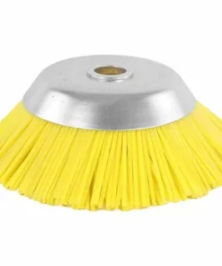 DECKON Tête Brosse Débroussailleuse Universelle. Brosse Désherbage Gazon Mauvaises Herbes En Nylon 200 X 25,4 Mm Jaune