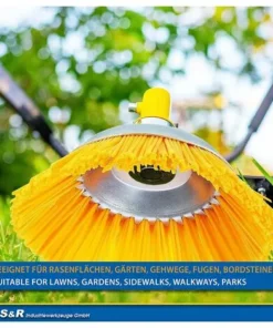 DECKON Tête Brosse Débroussailleuse Universelle. Brosse Désherbage Gazon Mauvaises Herbes En Nylon 200 X 25,4 Mm Jaune -Débroussailleuse Soldes Magasin 60282856 4