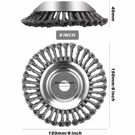 NAXUNNN Tête De Désherbage Fil D'Acier,Débroussailleuse,Brosse Anti-Mauvaises Herbes,Tête De Coupe-HerbePour Coupe (6in/150mm) 7 NAXUNNN Tête De Désherbage Fil D'Acier,Débroussailleuse,Brosse Anti-Mauvaises Herbes,Tête De Coupe-HerbePour Coupe (6in/150mm) – Image 5