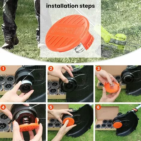 BENOBBY KIDS Capuchon De Bobine, Capuchon De Bobine De Garniture De Capuchon De Bobine 4 Pièces, Accessoire De Débroussailleuse, Capuchon De Bobine Pour Tondeuse à Gazon Black-Decker, Rc-100-P 5 BENOBBY KIDS Capuchon De Bobine, Capuchon De Bobine De Garniture De Capuchon De Bobine 4 Pièces, Accessoire De Débroussailleuse, Capuchon De Bobine Pour Tondeuse à Gazon Black-Decker, Rc-100-P – Image 3