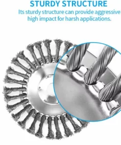 TANCYCO Kit De Tête De Coupe De Débroussailleuse En Fil D'acier Têtes De Coupe De Brosse D'herbe De Jardin De Rechange De 8 Pouces Pour L'ébavurage D'élimination De La Rouille De L'herbe -Débroussailleuse Soldes Magasin 60906299 4