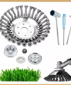 TANCYCO Kit De Tête De Coupe De Débroussailleuse En Fil D'acier Têtes De Coupe De Brosse D'herbe De Jardin De Rechange De 8 Pouces Pour L'ébavurage D'élimination De La Rouille De L'herbe -Débroussailleuse Soldes Magasin 60906299 5