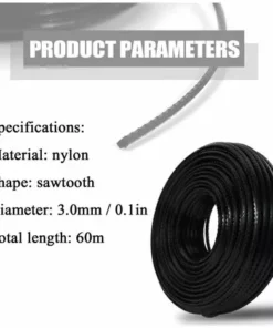 TANCYCO 3.0mm 60 Mètres Professionnel Fine Qualité Nylon En Lame De Scie Trimmer Corde Débroussailleuse Strimmer Ligne Tonte Fil Tondeuse Accessoire -Débroussailleuse Soldes Magasin 60906463 4